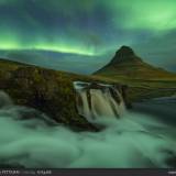 Aurora boreale nelle penisola di Snæfellsnes, Islanda.