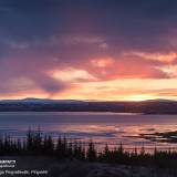 Lago Pingvallavatn al tramonto