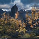 isola di Senja in autunno.