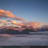 La Marmolada illuminata dai primi raggi di sole.