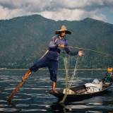 Pescatore nel lago Inle.