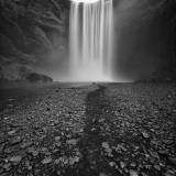 Skógafoss in bianco e nero