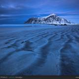 Spiaggia di Flakstad in inverno.