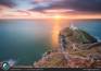 Tramonto a South Stack Lighthouse, Galles