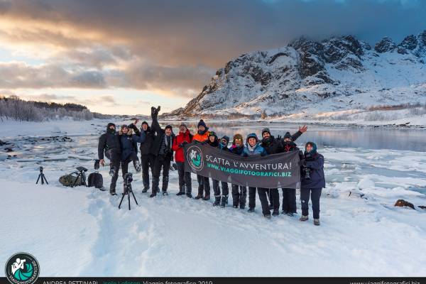 Foto di gruppo viaggio fotografico lofoten