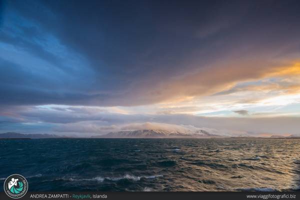 Vista di Viðey da Reykjavik.