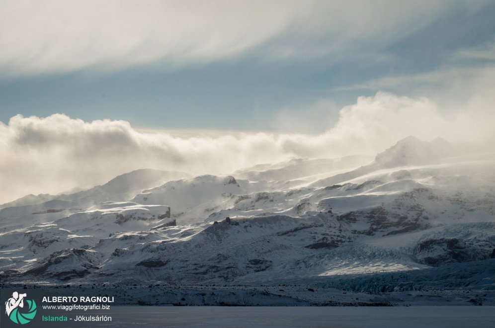 Black mountains near jokulsarlon lagoon in Iceland.