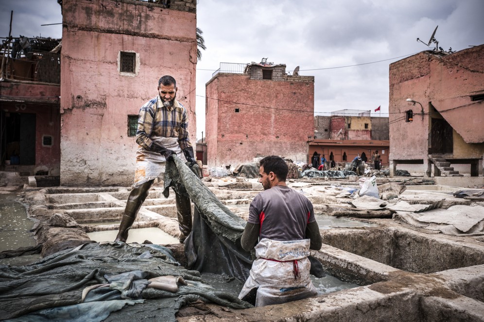 Marocco, concerie di Marrakech.