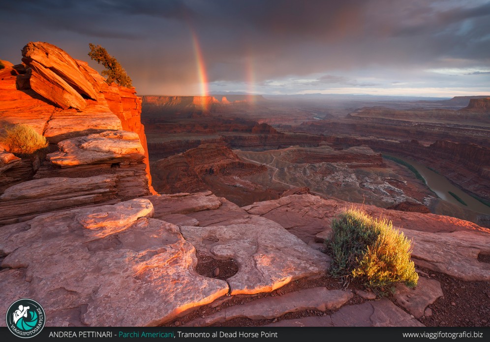 Doppio arcobaleno al tramonto