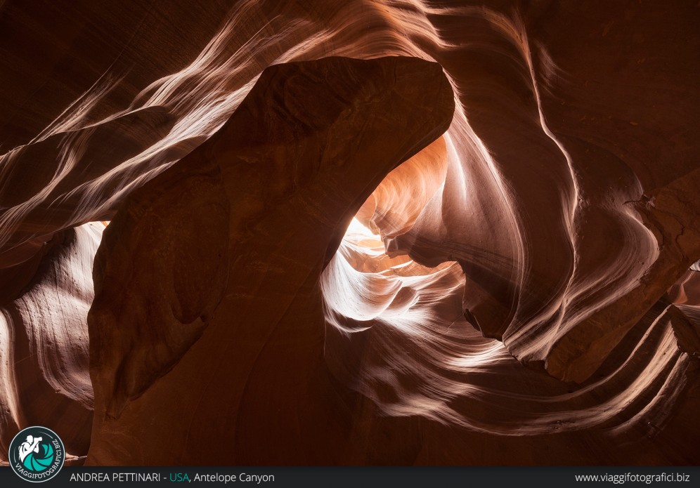 Le forme circolari dell'antelope canyon.