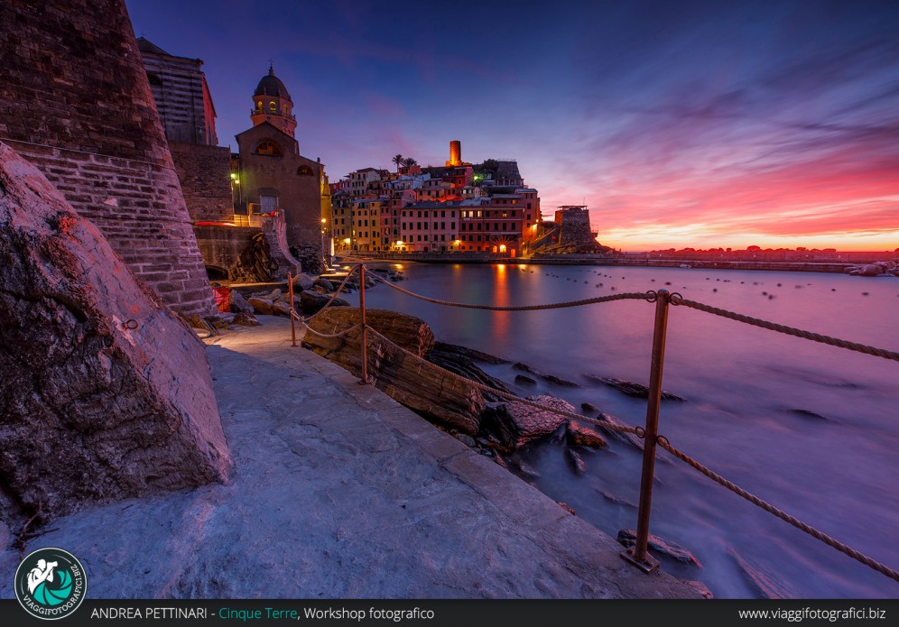 Tramonto infuocato a Vernazza