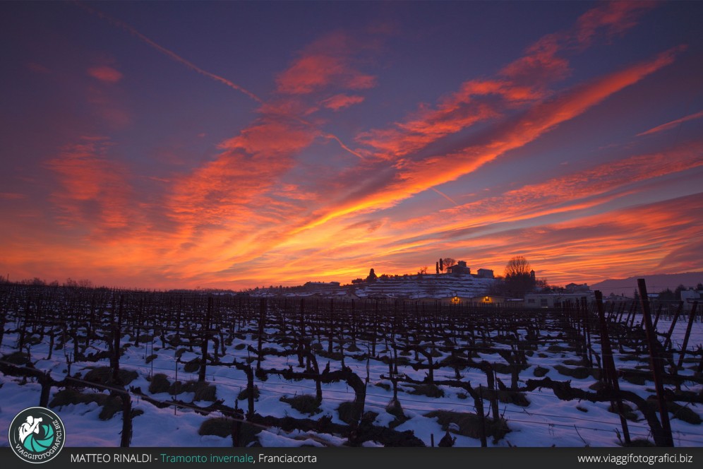 Tramonto inverbale in Franciacorta.