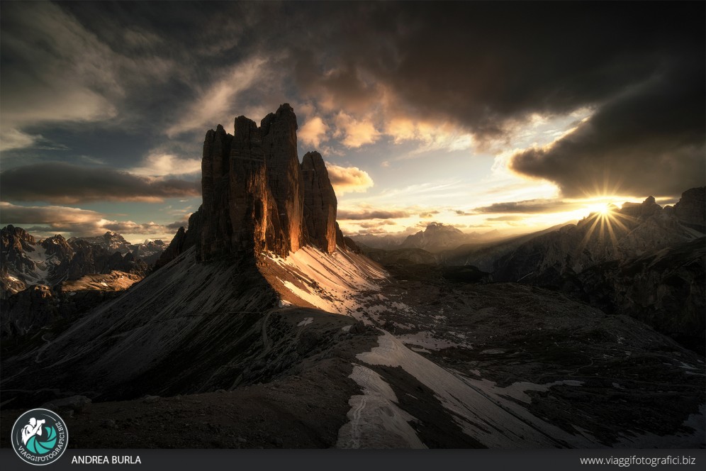 Tre cime al tramonto