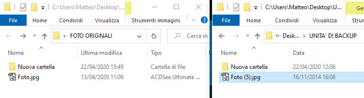 Verifica dei file rinominati con free file sync