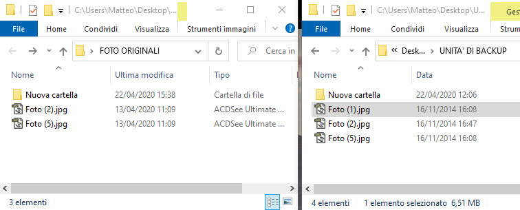 verifica dei file spostati con free file sync